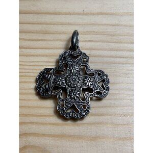 Vintage Premier Designs Kindred Cross Silver Tone Pendant